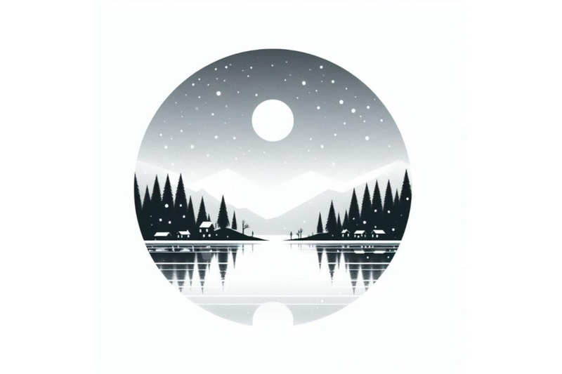 a-bundle-of-4-minimalist-winter-lakesid