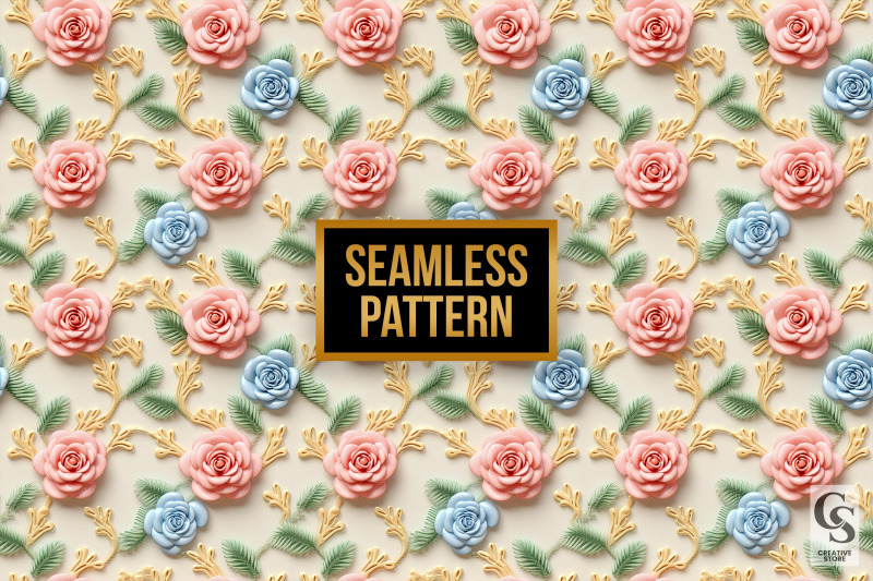 pastel-3d-roses-embroidery-seamless-patterns