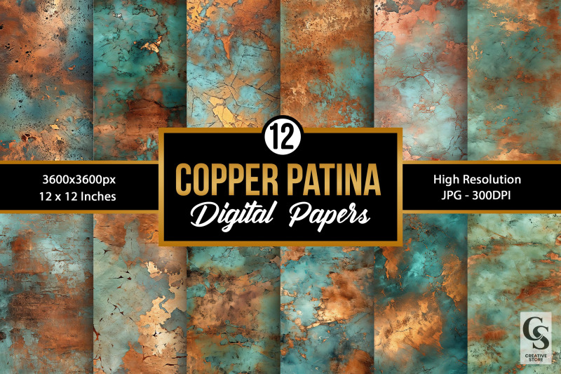 blue-copper-patina-digital-papers