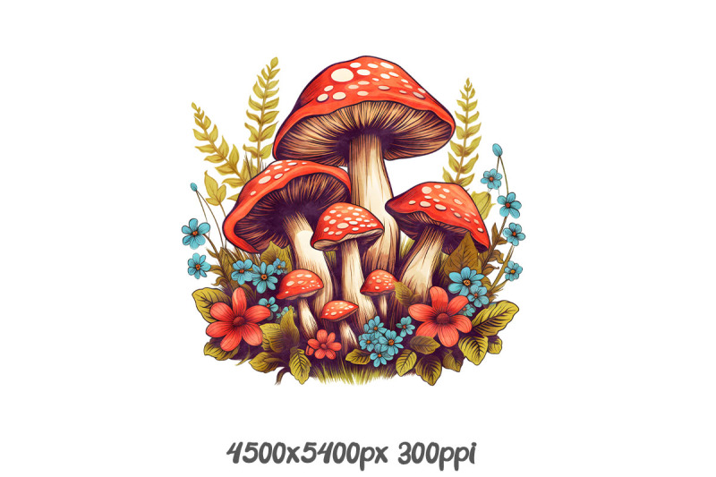 mushroom-garden-with-rainbow