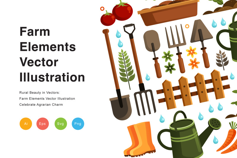 farm-elements-vector-illustration