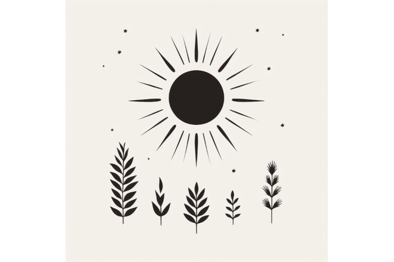 a-bundle-of-4-abstract-sun-print-boho-minimalist