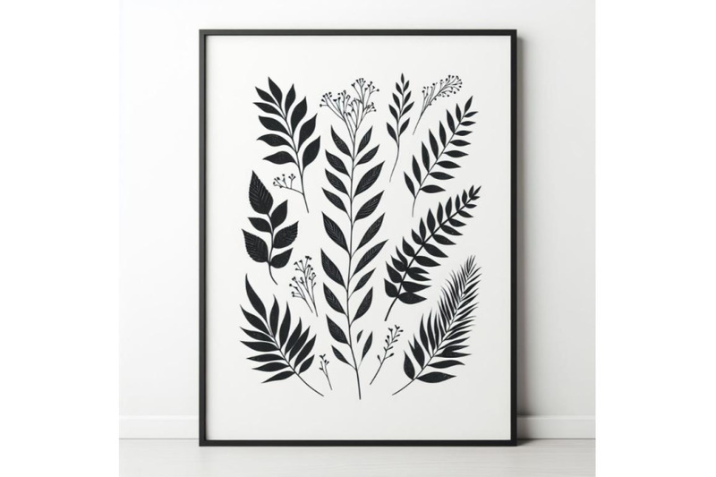 a-bundle-of-4-botanical-leaves-print-boho