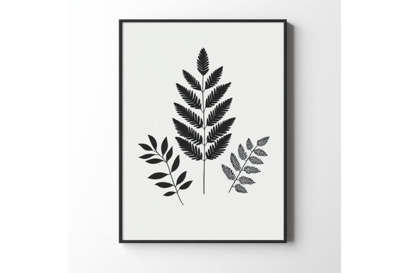 a-bundle-of-4-botanical-leaves-print-boho