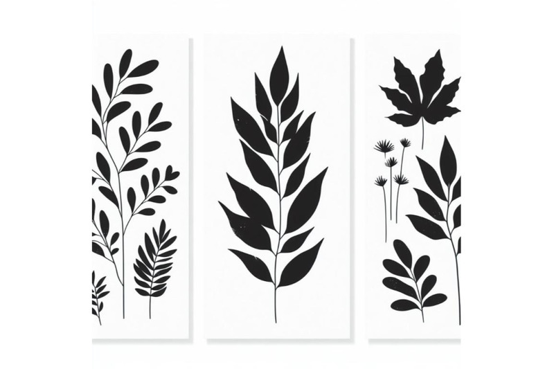 a-bundle-of-4-botanical-leaves-print-boho