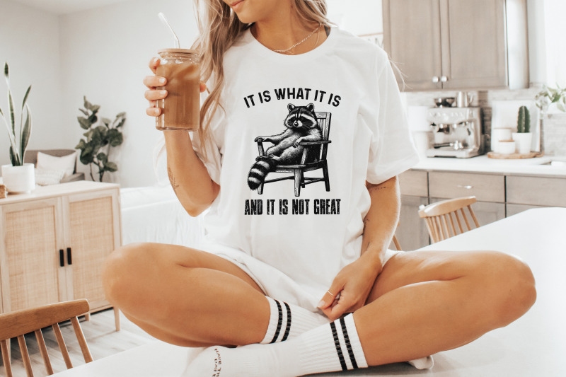 it-is-what-it-is-and-it-is-not-great-racoon-t-shirt-design-sarcastic-funny-graphic-tee-png-trending-sublimation-design-digital-download