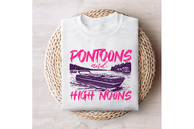 pontoons-and-high-noons-retro-vintage-neon-summer-boat-png-trendy-beer-seltzer-design-digital-download