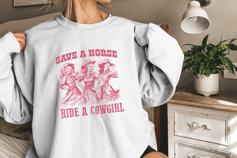 retro-save-a-horse-ride-a-cowgirl-png-funny-lesbian-cowgirl-digital-download-sapphic-png-lesbian-pride-western-png-vintage-lesbian-art