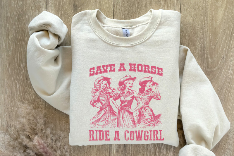 retro-save-a-horse-ride-a-cowgirl-png-funny-lesbian-cowgirl-digital-download-sapphic-png-lesbian-pride-western-png-vintage-lesbian-art