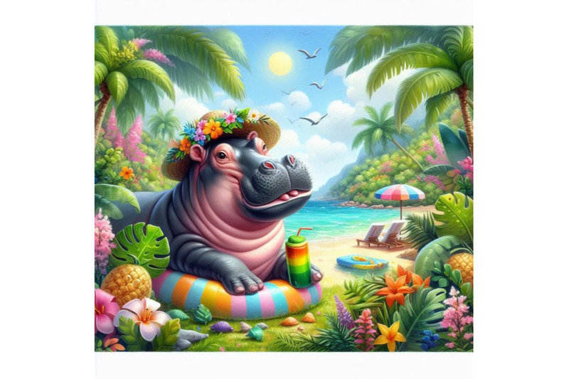 bundle-of-4-tropical-summer-hippo