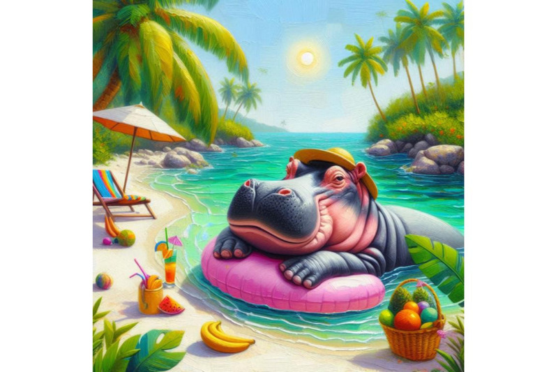 bundle-of-4-tropical-summer-hippo