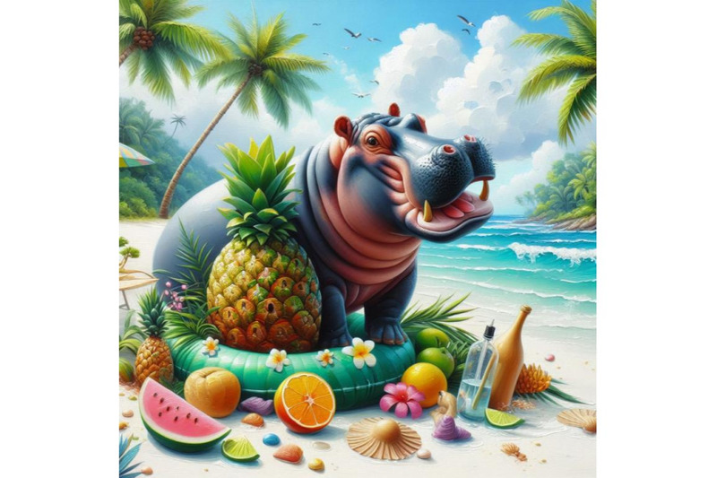 bundle-of-4-tropical-summer-hippo