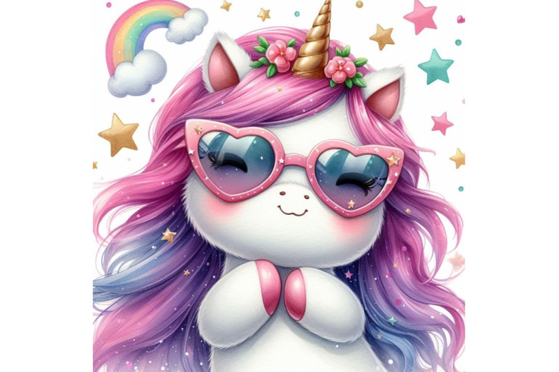 4-cute-unicorn-with-sun-glasses