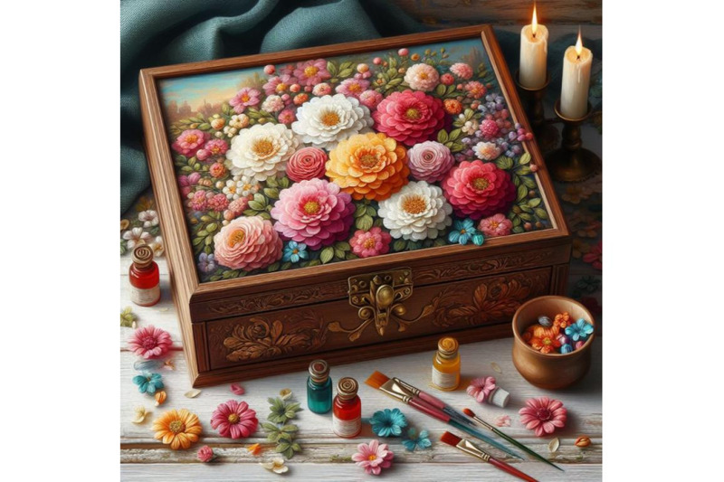 4-flowers-wooden-box