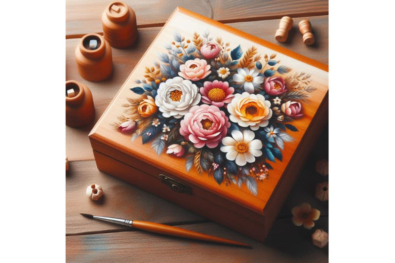 4-flowers-wooden-box