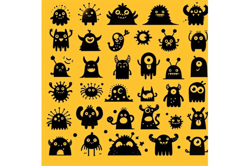 bundle-of-4-cartoon-cute-monsters