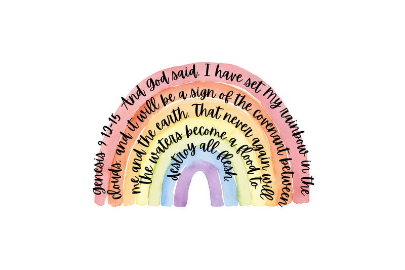 GENESIS 9:12-15 RAINBOW PNG By MilesWithChrist | TheHungryJPEG