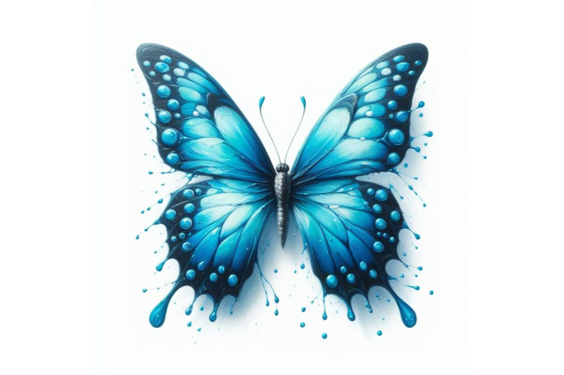 4-blue-butterfly-on-a-white-backgroun