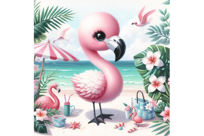 4-cute-flamingo-with-tropical-summer