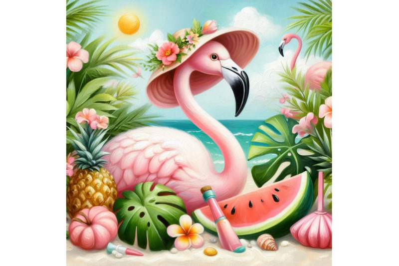 4-cute-flamingo-with-tropical-summer