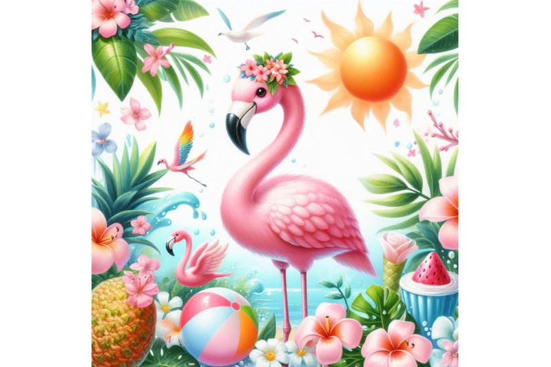 4-cute-flamingo-with-tropical-summer