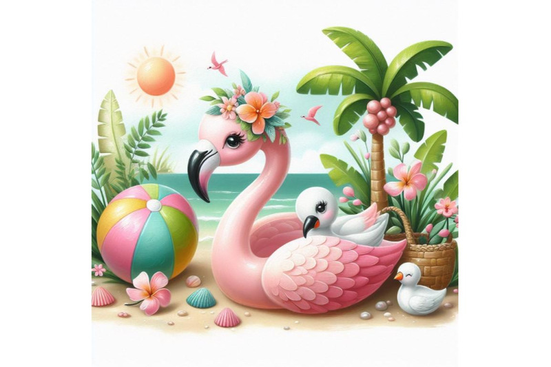 4-cute-flamingo-with-tropical-summer