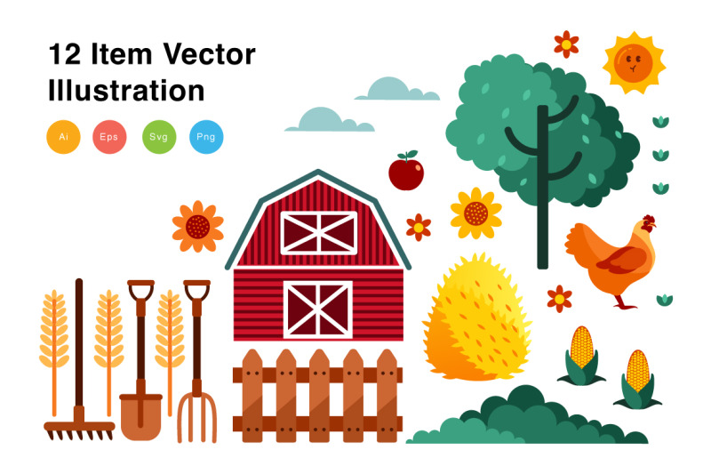 farming-elements-vector-illustration