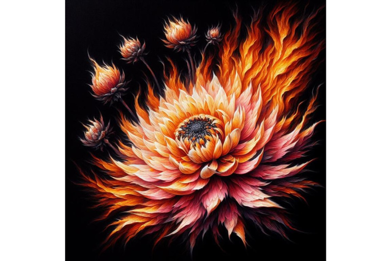 4-flower-fire-beautiful-fire-flower-on-b