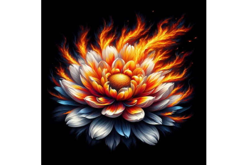 4-flower-fire-beautiful-fire-flower-on-b