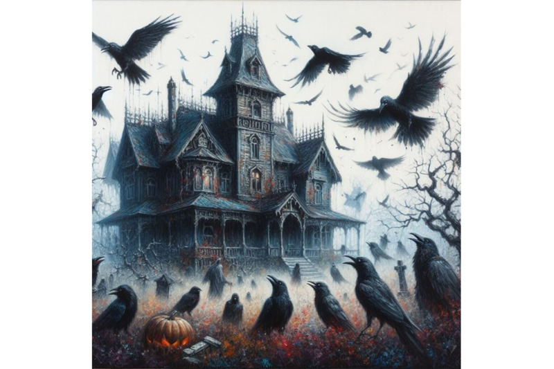 4-haunted-house-with-crows-and-h