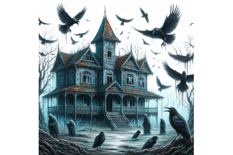 4-haunted-house-with-crows-and-h