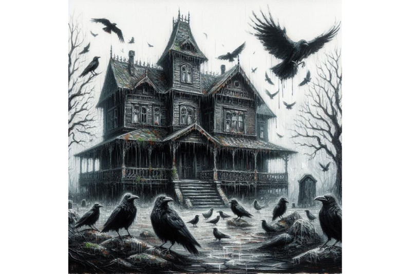 4-haunted-house-with-crows-and-h