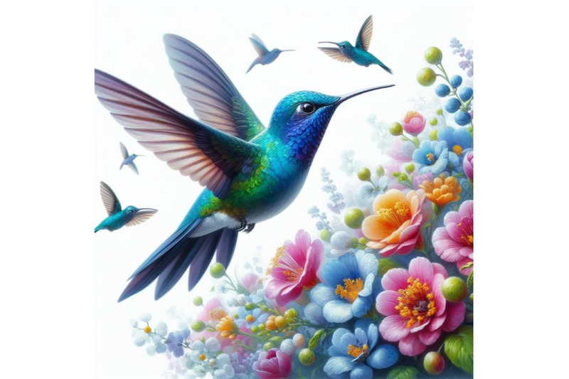 4-hummingbird-flying-around-flowers