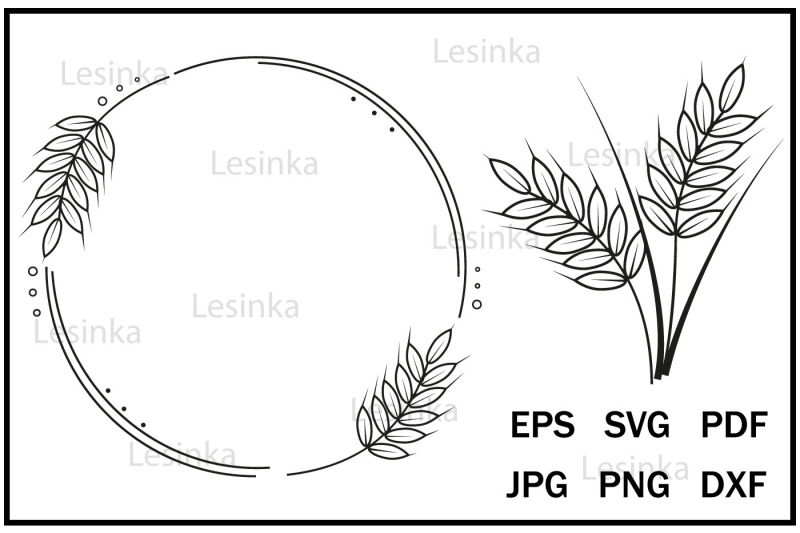 cute-round-border-frame-made-of-wheat-ears-clipart-svg