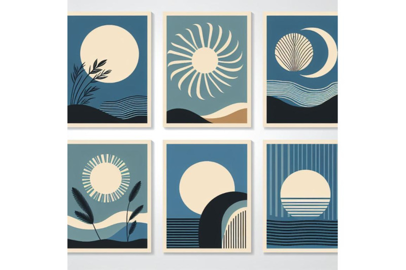 4-abstract-sun-moon-poster-set-contemporary