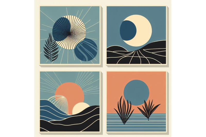 4-abstract-sun-moon-poster-set-contemporary