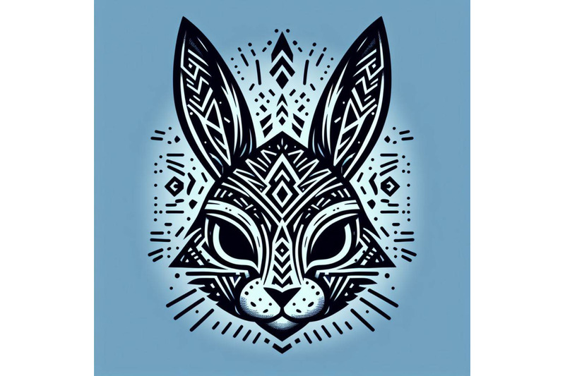 a-bundle-of-4-animal-tribal-face-bunny