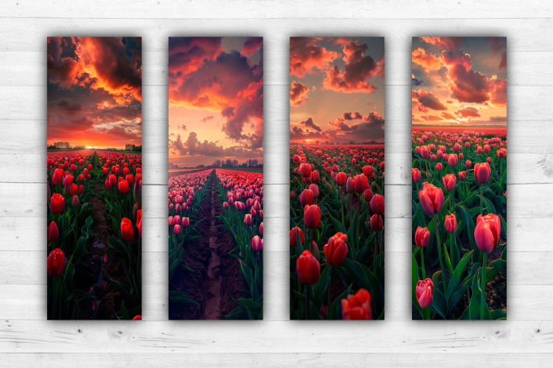 tulip-field-bookmarks-printable-2x6-inch