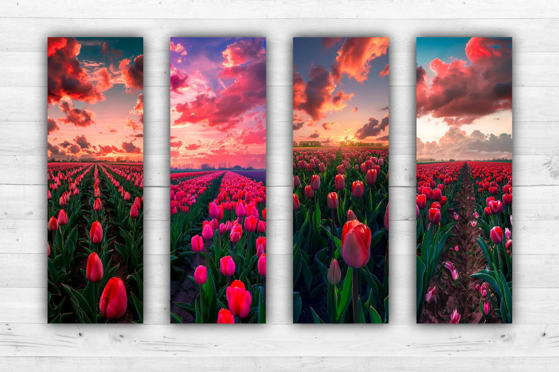 tulip-field-bookmarks-printable-2x6-inch