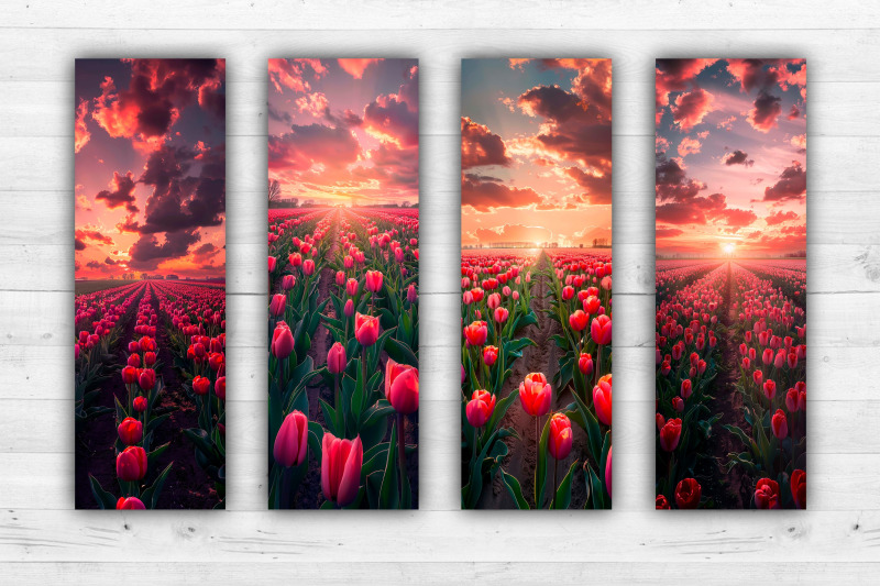 tulip-field-bookmarks-printable-2x6-inch