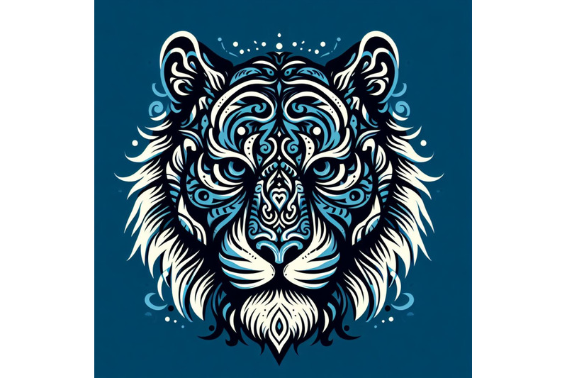 a-bundle-of-4-animal-tribal-face-tiger