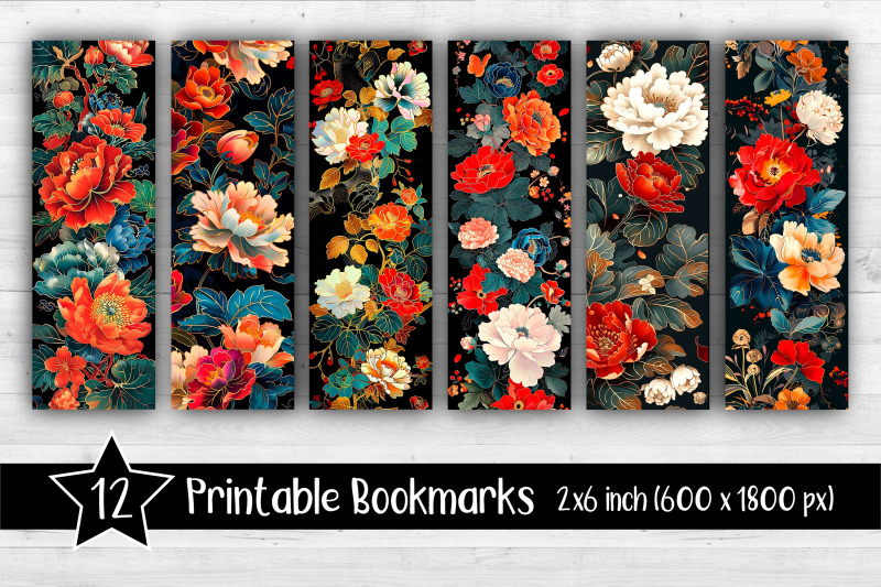 flowers-bookmarks-printable-2x6-inch