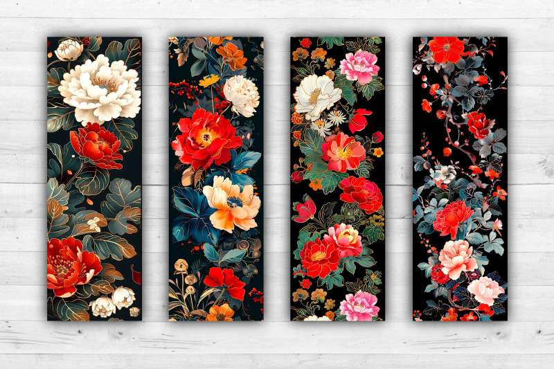 flowers-bookmarks-printable-2x6-inch