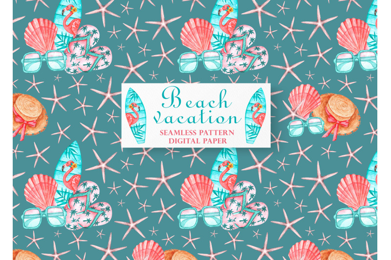 sea-trip-watercolor-seamless-pattern-beach-summer-holiday