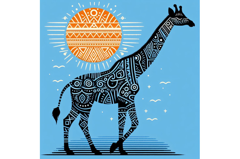 a-bundle-of-4-animal-tribal-giraffe