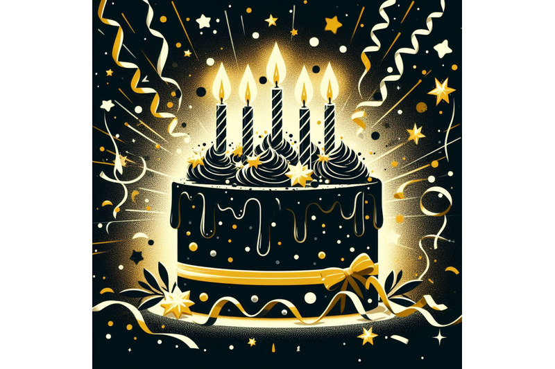 a-bundle-of-4-thday-cake-with-candles-and-confettithday-cake-with-can