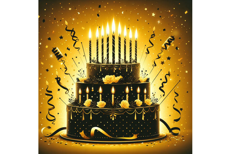 a-bundle-of-4-thday-cake-with-candles-and-confettithday-cake-with-can