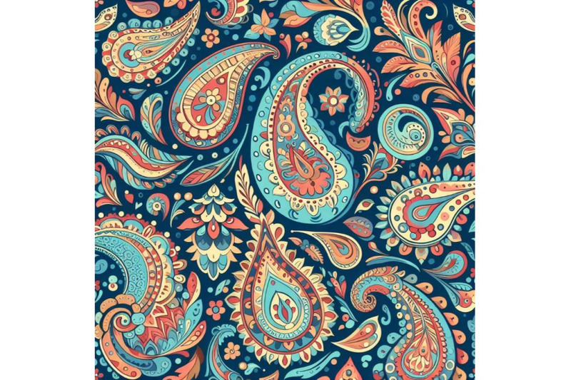 a-bundle-of-4-colorful-seamless-paisley