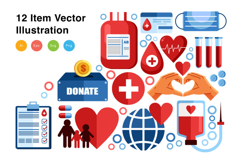 blood-donor-elements-vector-illustration