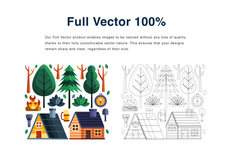 cabin-elements-vector-illustration